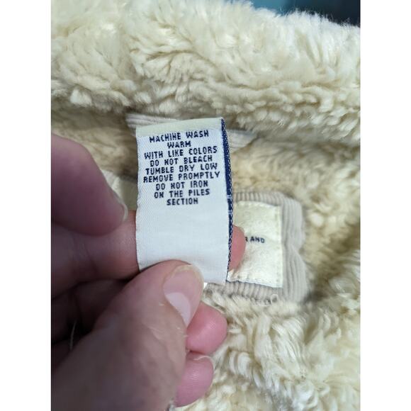 Vintage Y2k Cherokee Tan Corduroy Jacket Sherpa Collar Snap Closures - Picture 6 of 10